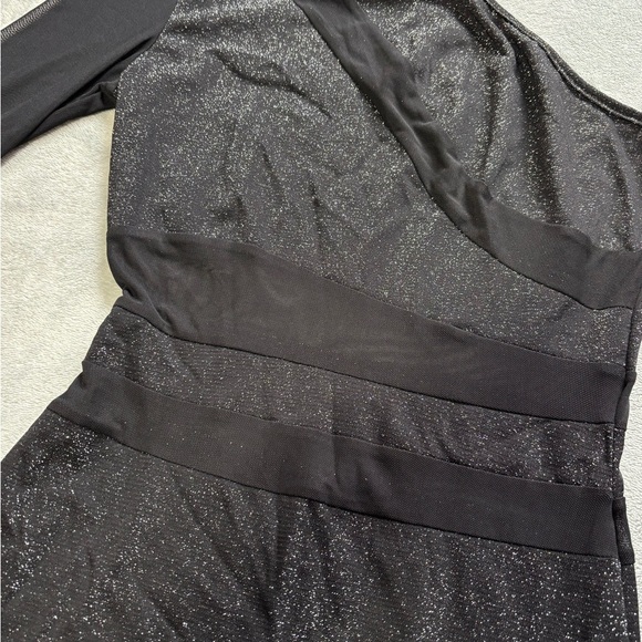 NWT One Shoulder Glitter Bodycon Dress - Picture 2 of 4